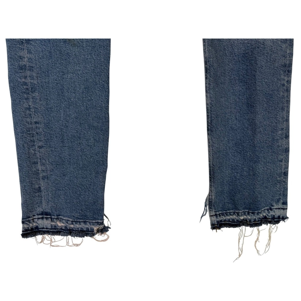 AGOLDE Lyle Low Rise Slim Jeans 5-Pocket Raw Hem Light Wash Stretch Size 27 - Picture 4 of 13